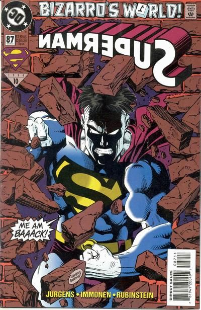 Superman, Vol. 2 Bizarro's World - Part 1: Bizarro |  Issue#87A | Year:1994 | Series: Superman | Pub: DC Comics | Direct Edition