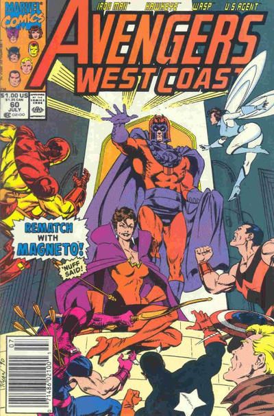 The West Coast Avengers, Vol. 2 Personal Magnetism |  Issue#60B | Year:1990 | Series:  | Pub: Marvel Comics | Newsstand Edition