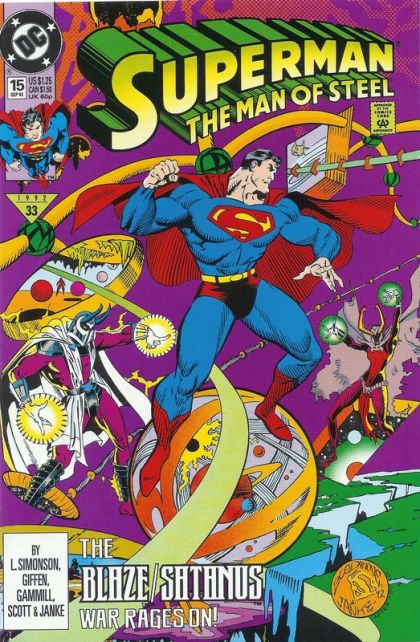 Superman: The Man of Steel The Blaze/Satanus War - Sanctuary |  Issue#15A | Year:1992 | Series: Superman | Pub: DC Comics | Direct Edition