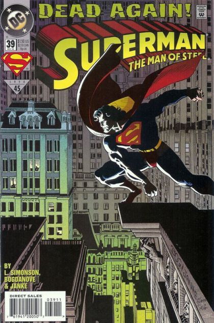 Superman: The Man of Steel Dead Again, Life or Death |  Issue#39A | Year:1994 | Series: Superman | Pub: DC Comics | Direct Edition