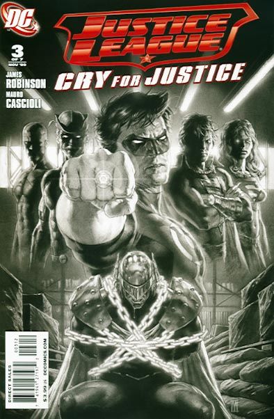 Justice League: Cry For Justice The Villain / The Origin of Prometheus |  Issue#3B | Year:2009 | Series: Justice League | Pub: DC Comics | 2nd Printing Mauro Cascioli Sketch Variant