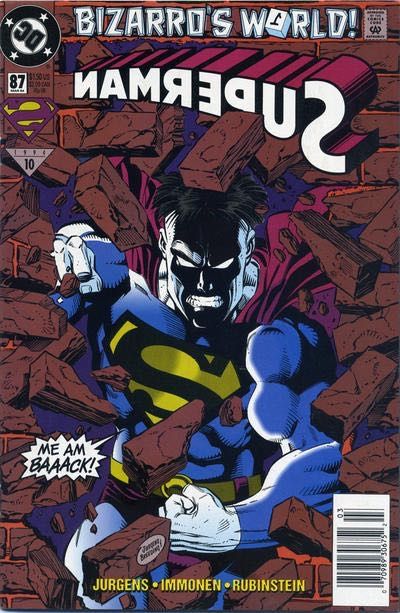 Superman, Vol. 2 Bizarro's World - Part 1: Bizarro |  Issue#87B | Year:1994 | Series: Superman | Pub: DC Comics | Newsstand Edition