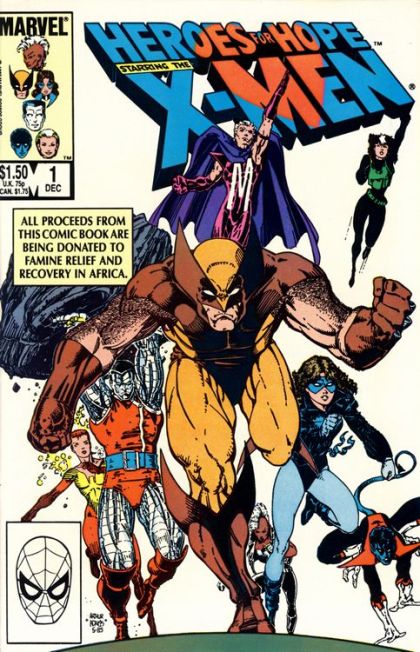 Heroes for Hope starring the X-Men Heroes for Hope |  Issue#1A | Year:1985 | Series: X-Men | Pub: Marvel Comics | Direct Edition