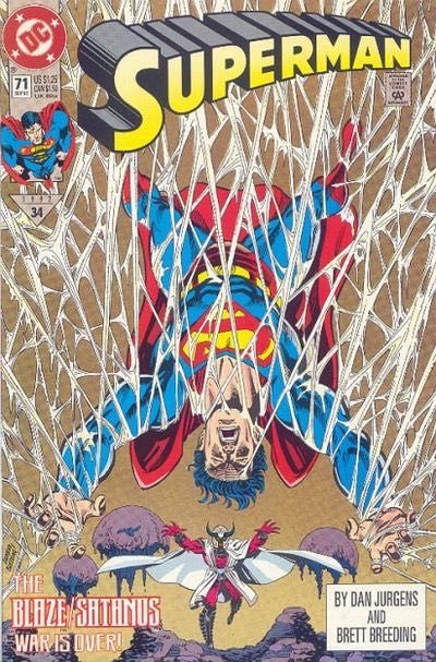 Superman, Vol. 2 The Blaze/Satanus War - Part 4: Evil's Pawn |  Issue#71A | Year:1992 | Series: Superman | Pub: DC Comics | Direct Edition