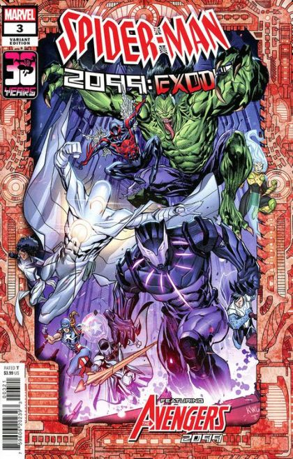 Spider-Man 2099: Exodus Part III <three> |  Issue#3B | Year:2022 | Series:  | Pub: Marvel Comics | Ken Lashley 2099 Frame Cover