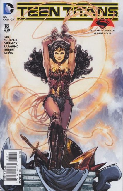 Teen Titans, Vol. 5 Who is Wonder Girl?, Part Two |  Issue#18B | Year:2016 | Series: Teen Titans | Pub: DC Comics | Variant Phil Jimenez Batman v Superman Cover