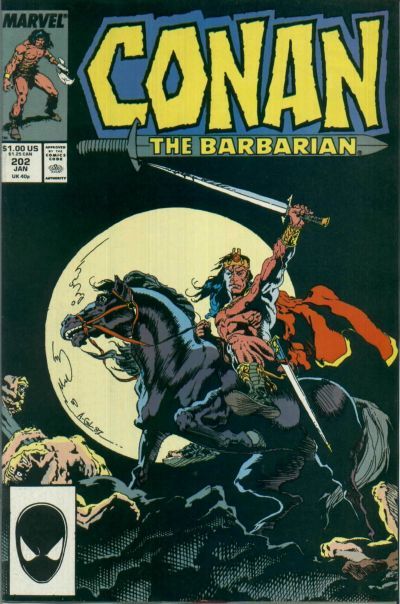 Conan the Barbarian, Vol. 1 The Seven Lives Of Thulsa Doom! |  Issue#202A | Year:1988 | Series: Conan | Pub: Marvel Comics | Direct Edition