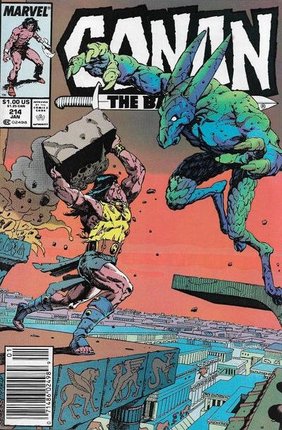 Conan the Barbarian, Vol. 1 City Of Light |  Issue#214B | Year:1989 | Series: Conan | Pub: Marvel Comics | Newsstand Edition