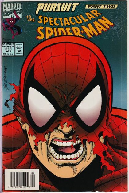 The Spectacular Spider-Man, Vol. 1 Pursuit - Part 2: Face Value |  Issue#211B | Year:1994 | Series: Spider-Man | Pub: Marvel Comics | Newsstand Edition