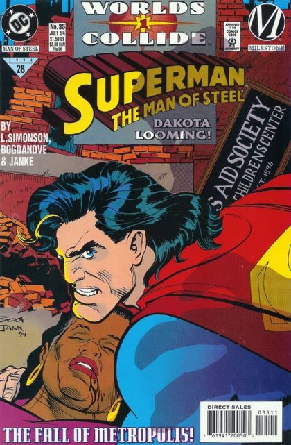 Superman: The Man of Steel World's Collide - Afterburn |  Issue#35A | Year:1994 | Series: Superman | Pub: DC Comics | Direct Edition