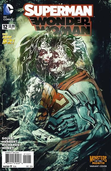 Superman / Wonder Woman Superman Doomed - Doomed: Aftermath, Metaphormorphosis |  Issue#12B | Year:2014 | Series:  | Pub: DC Comics | Monsters of the Month Variant Cover - Bill Sienkiewicz