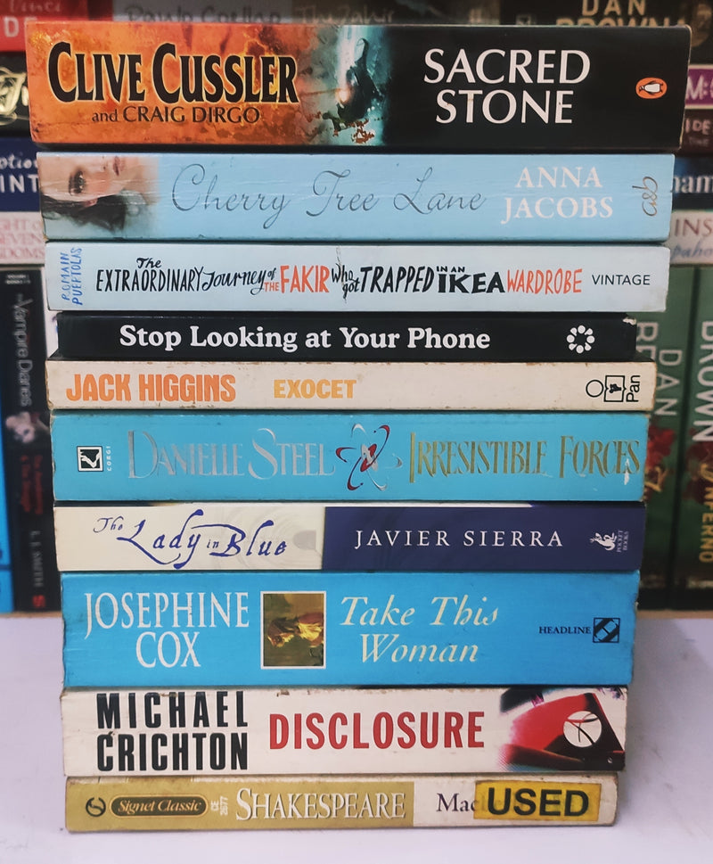 Bestsellers Mixed Popular Fiction | Pack of 10 Books | Condition: Good | Free Bookmarks