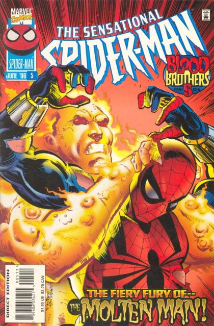 The Sensational Spider-Man, Vol. 1 Clone Saga - Blood Brothers, Collisions With the Past |  Issue#5A | Year:1996 | Series: Spider-Man | Pub: Marvel Comics | Direct Edition