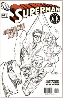 Superman, Vol. 1 Up, Up, and Away! - Chapter Three: Bare Hands |  Issue#651C | Year:2006 | Series: Superman | Pub: DC Comics | Terry Dodson 2nd Printing Sketch Variant Cover