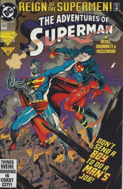 The Adventures of Superman Reign of the Supermen - Line of Fire |  Issue#503A | Year:1993 | Series: Superman | Pub: DC Comics | Direct Edition