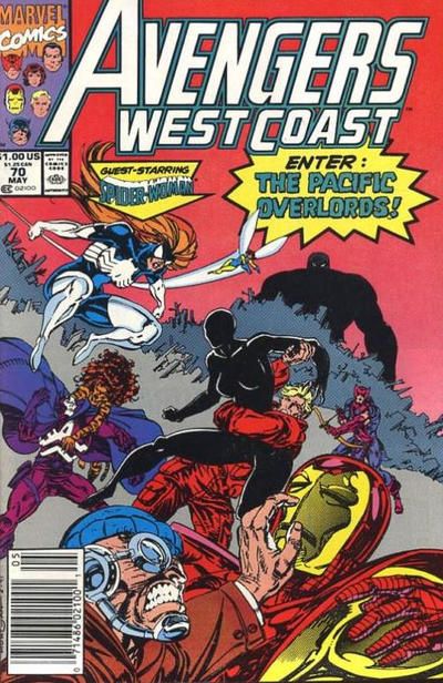 The West Coast Avengers, Vol. 2 The Pacific Overlords, Part I |  Issue#70B | Year:1991 | Series:  | Pub: Marvel Comics | Newsstand Edition