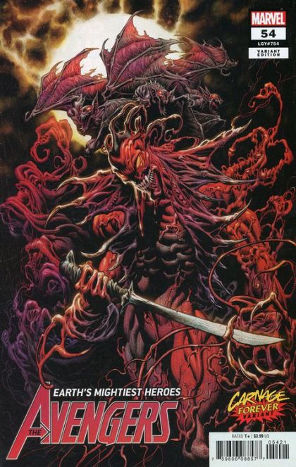 The Avengers, Vol. 8 The Death Hunters, Conclusion |  Issue#54B | Year:2022 | Series: Avengers | Pub: Marvel Comics | Kyle Hotz Carnage Forever Variant