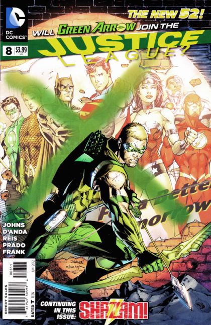 Justice League, Vol. 1 The Villain's Journey, Team-Up: Green Arrow / Shazam!, Chapter 2 |  Issue#8A | Year:2012 | Series: Justice League | Pub: DC Comics | Jim Lee Regular Cover