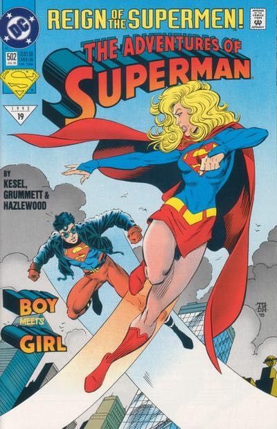 The Adventures of Superman Reign of the Supermen - Boy Meets Girl |  Issue#502A | Year:1993 | Series: Superman | Pub: DC Comics | Direct Edition