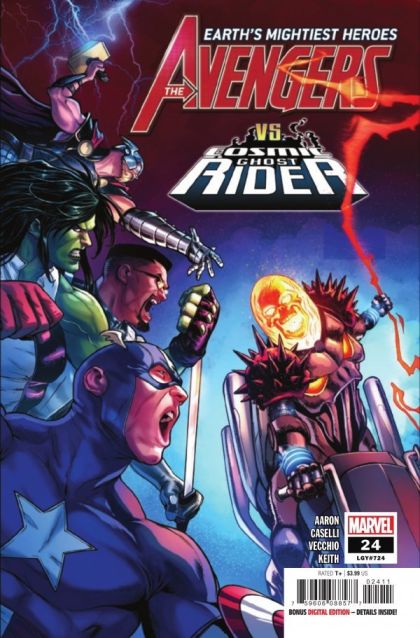 The Avengers, Vol. 8 Challenge of the Ghost Riders, Cosmic Ghost Rider Vs. The Avengers |  Issue#24A | Year:2019 | Series: Avengers | Pub: Marvel Comics | Stefano Caselli Regular