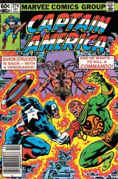 Captain America, Vol. 1 Death of a Hero! |  Issue#274B | Year:1982 | Series: Captain America | Pub: Marvel Comics | Newsstand Edition