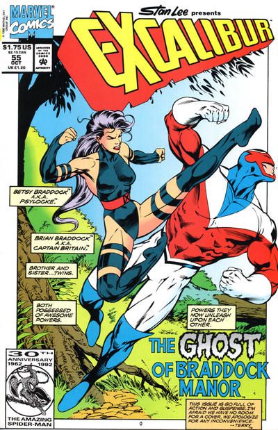 Excalibur, Vol. 1 The Ghost of Braddock Manor |  Issue#55A | Year:1992 | Series: Excalibur | Pub: Marvel Comics | Direct Edition