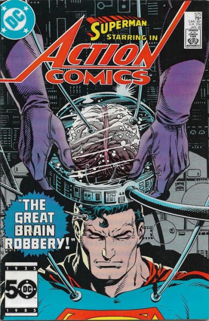 Action Comics, Vol. 1 The Great Brain Robbery! / Rodent on a Rampage! |  Issue#575A | Year:1985 | Series:  | Pub: DC Comics | Direct Edition