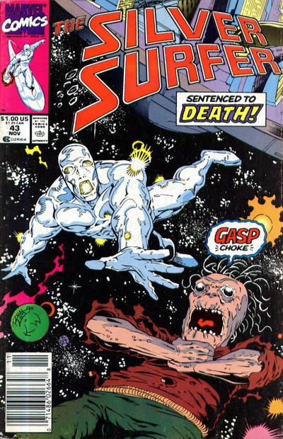 Silver Surfer, Vol. 3 Termination |  Issue#43B | Year:1990 | Series: Silver Surfer | Pub: Marvel Comics | Newsstand Edition