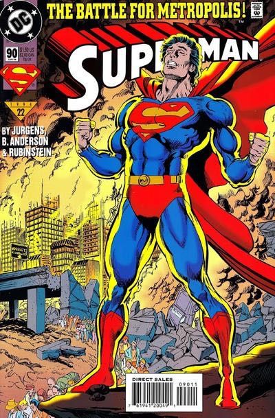 Superman, Vol. 2 Battle for Metropolis - Battle Ground Metropolis |  Issue#90A | Year:1994 | Series: Superman | Pub: DC Comics | Direct Edition