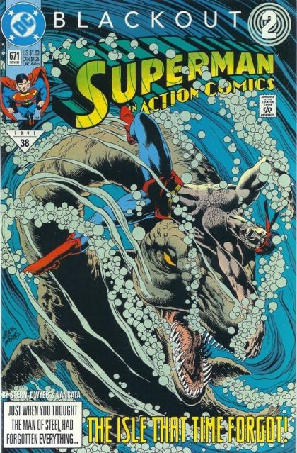 Action Comics, Vol. 1 Blackout - Part 2: Missing In Action |  Issue#671A | Year:1991 | Series:  | Pub: DC Comics | Direct Edition