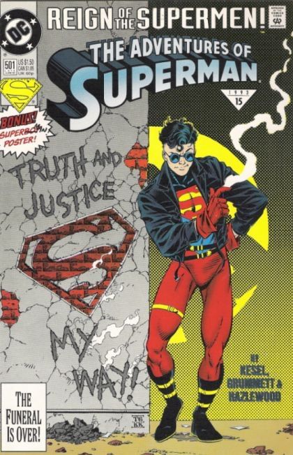 The Adventures of Superman Reign of the Supermen - The Adventures of Superman...When He Was a Boy! |  Issue#501A | Year:1993 | Series: Superman | Pub: DC Comics | Direct Edition