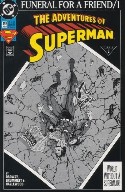 The Adventures of Superman Funeral For a Friend - Death of a Legend |  Issue#498A | Year:1992 | Series: Superman | Pub: DC Comics | Direct Edition