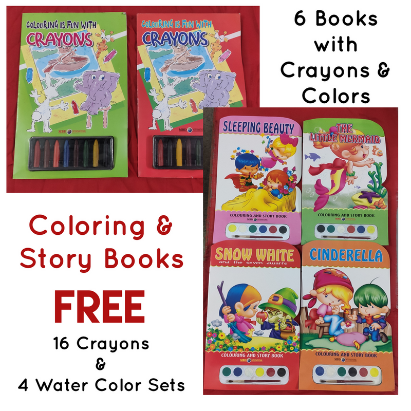 Coloring Book with Colors | Book Set of 6 Books | Early Learning | For 3-5 Years Old