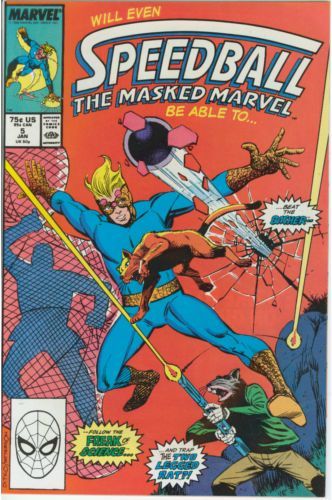 Speedball The Masked Marvel Beware The Basher! / The Two-Legged Rat / Freak of Science |  Issue#5A | Year:1988 | Series:  |