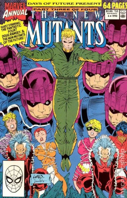 New Mutants, Vol. 1 Annual Days of Future Present - Part 3: the Once and Future Mutant / Tribute the Second / Glimpse Into the Future / Cable Pin Up |  Issue#6A | Year:1990 | Series: New Mutants |