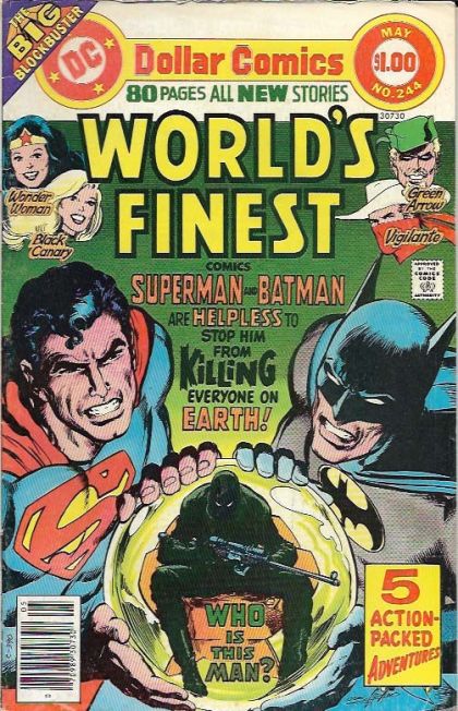World's Finest Comics Three Billion Targets / Explosion in a Small Town / Rainbows of Doom / Slings and Arrows / Jeopardy Times Two |  Issue#244 | Year:1977 | Series: World's Finest | Pub: DC Comics |