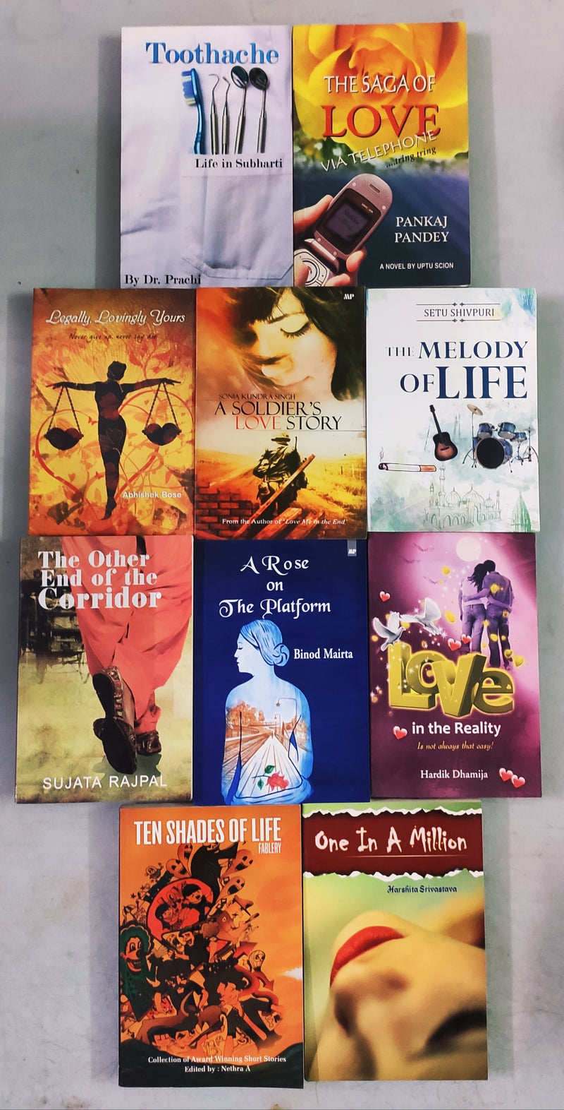 Indian Author Love & Romance Stories | Set of 10 Books | Condition: Like New | Free Bookmarks