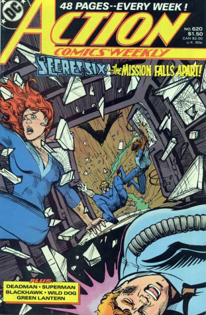 Action Comics, Vol. 1 Last Gasp! / Fatal Distraction, Part 6: Tailed! / Just a Little Bug That's Going Around / Too Late, The Hero? / Deadman, Part 3 / Most Guys Just Leave Her Hanging There |  Issue#620 | Year:1988 | Series:  |